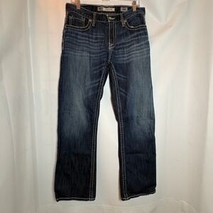 BKE Buckle Denim Carter Boot‎ Jeans Womens 33W x 29L Dark Wash Stretch Cotton